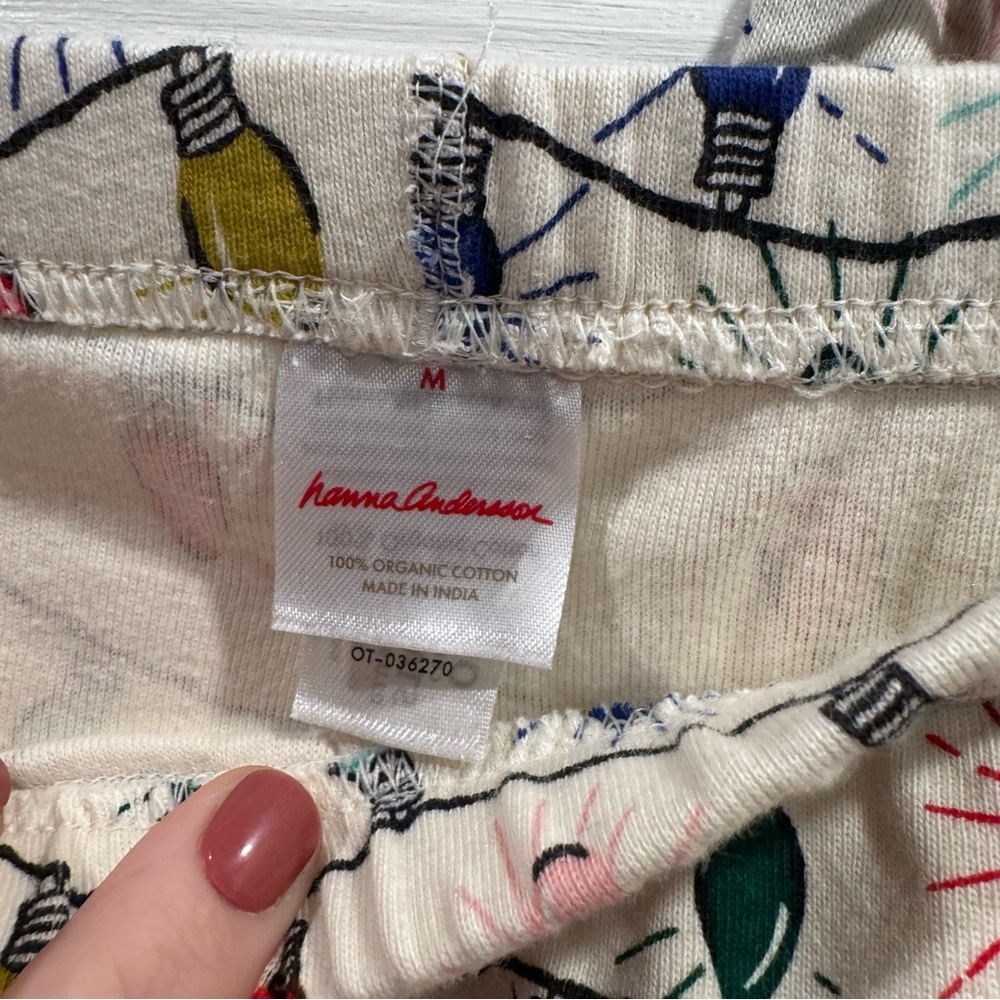 Hanna Andersson Women’s Holiday Long John Pajama Set Bright Blubs Christmas - Picture 8 of 11